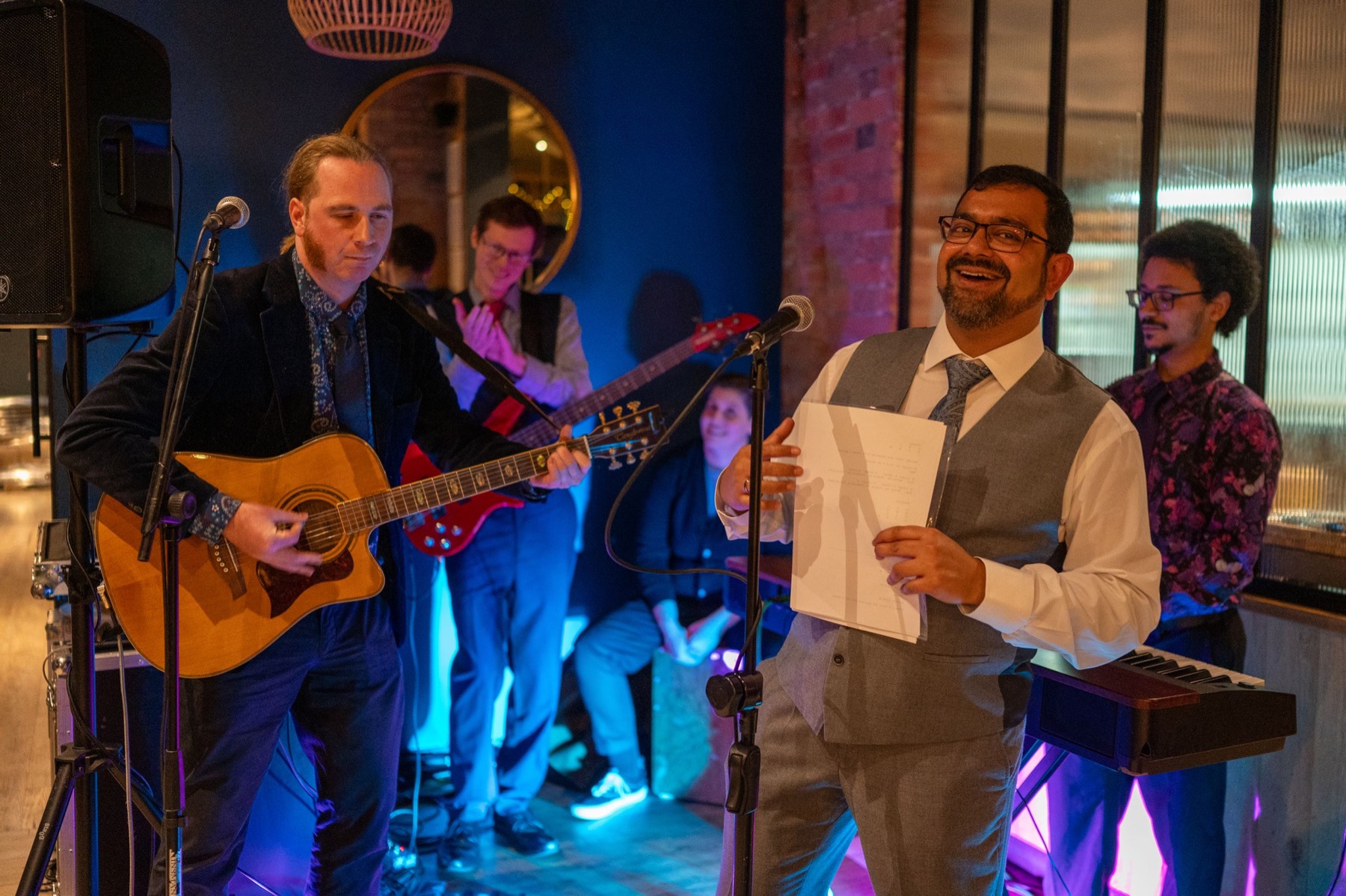 Musicians performing during a wedding celebration